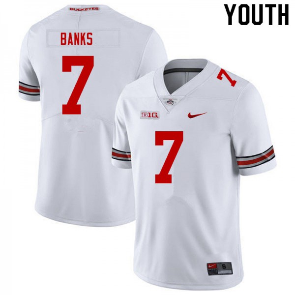 Ohio State Buckeyes #7 Sevyn Banks Youth University Jersey White